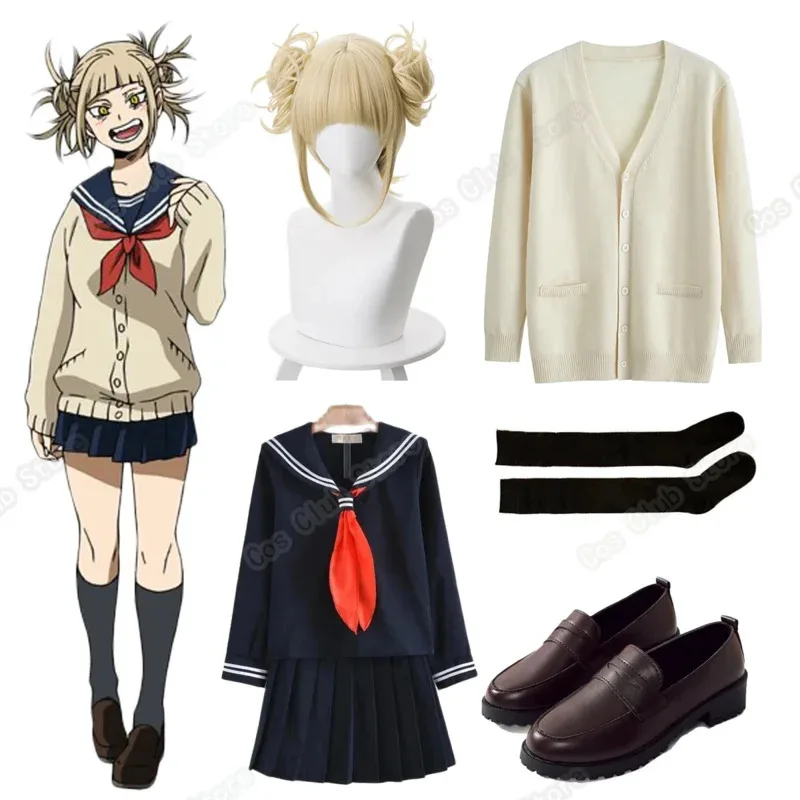 Boku No Hero Cosplay Costume My Hero Academy Himiko Toga JK Uniform Women Sailor Suits Cardigan Girls Academy Uniform Wig Shoes
Boku No Hero Cosplay Costume My Hero Academy Himiko Toga JK Uniform Women Sailor Suits Cardigan Girls Academy Uniform Wig Shoes