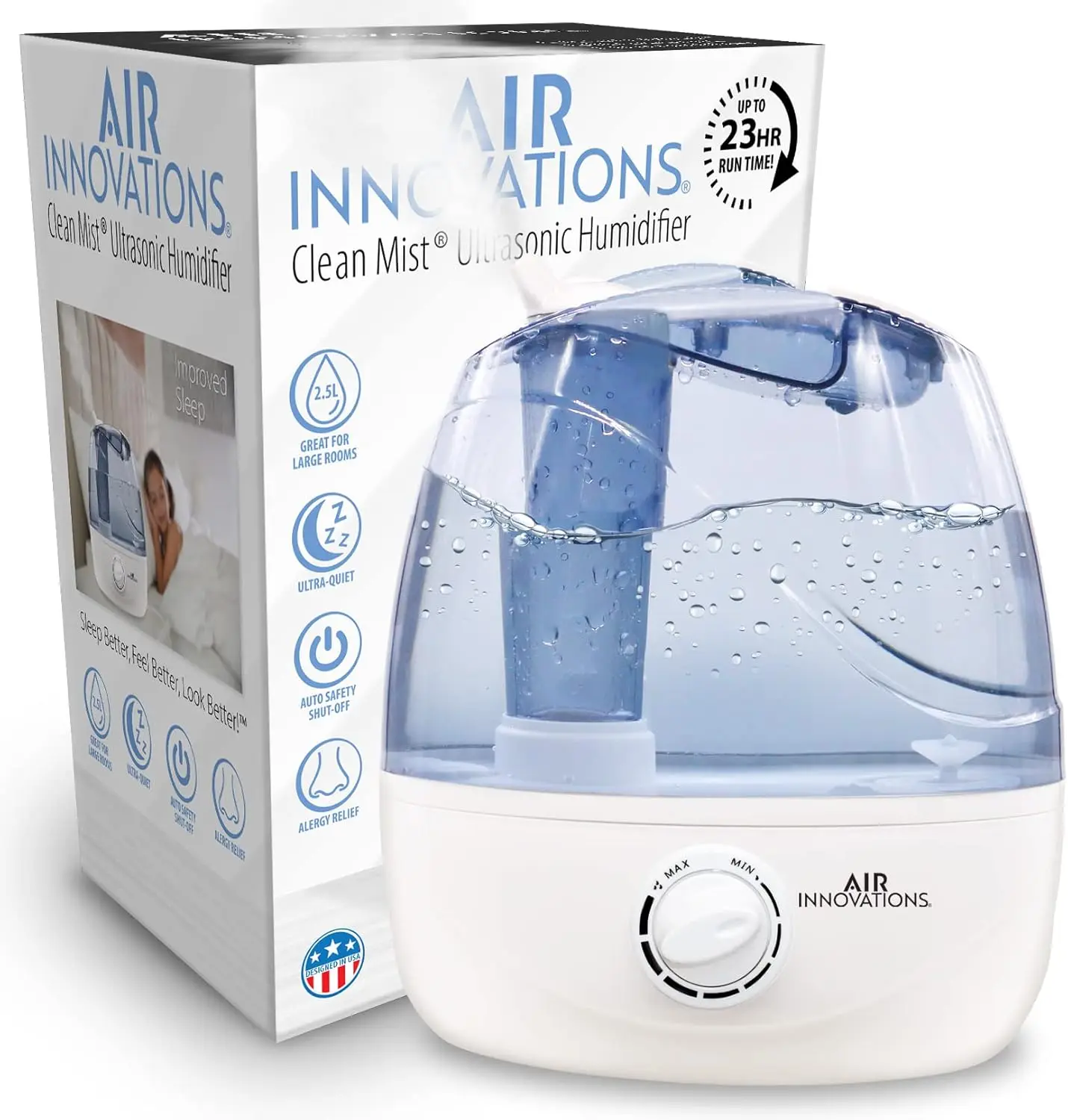 AI-103 Ultrasonic Cool Mist Humidifier for Bedroom – Quiet Cool Mist Diffuser with 2.5L Tank, 23-Hour Runtime, Auto Shut-Off
AI-103 Ultrasonic Cool Mist Humidifier for Bedroom – Quiet Cool Mist Diffuser with 2.5L Tank, 23-Hour Runtime, Auto Shut-Off