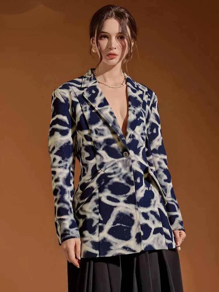 Fashion Tie-Dye Denim Hollow Design Blazer Women's Lapel Loose Single Button Long Sleeves Suit Jacket Spring Autum C0MQ
Fashion Tie-Dye Denim Hollow Design Blazer Women's Lapel Loose Single Button Long Sleeves Suit Jacket Spring Autum C0MQ