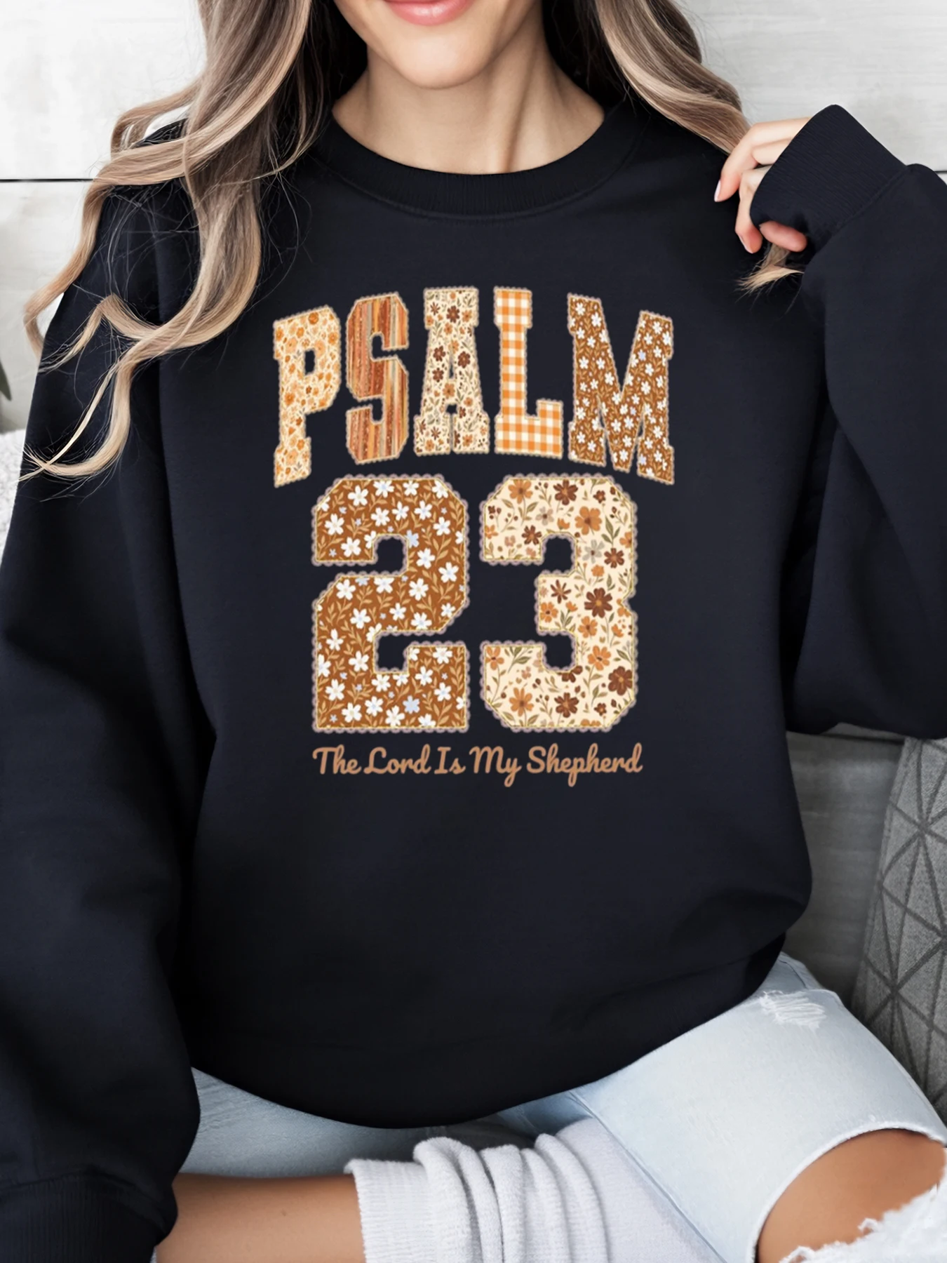 Толстовка с цветочным принтом «Псалом 23, «Владень моя овчарка», осень-зима, женская повседневная одежда, черная, больших размеров
Толстовка с цветочным принтом «Псалом 23, «Владень моя овчарка», осень-зима, женская повседневная одежда, черная, больших размеров