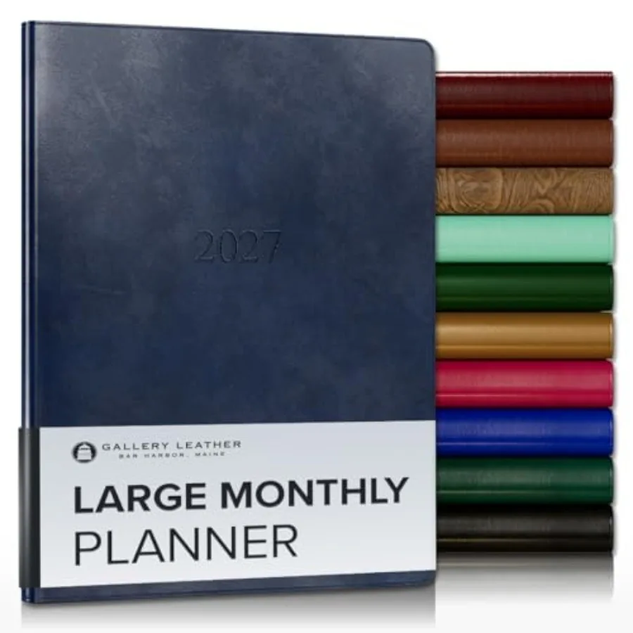 Monthly Planner Elegantly Bound Calendar Planner and Notebook with Stylish Gold-Gilded Page Edges 18 Months 9.75x7.5
Monthly Planner Elegantly Bound Calendar Planner and Notebook with Stylish Gold-Gilded Page Edges 18 Months 9.75x7.5