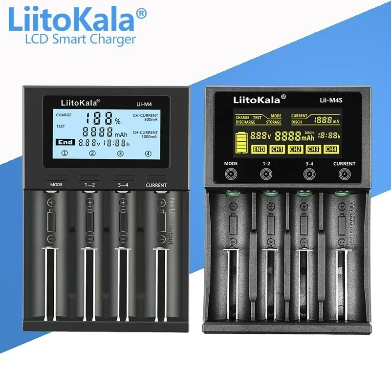 LiitoKala Lii-M4S Lii-M4 18650 Умное зарядное устройство с ЖК-дисплеем для 26650 21700 32650 20700 21700 16340 Батарея AA AAA
LiitoKala Lii-M4S Lii-M4 18650 Умное зарядное устройство с ЖК-дисплеем для 26650 21700 32650 20700 21700 16340 Батарея AA AAA