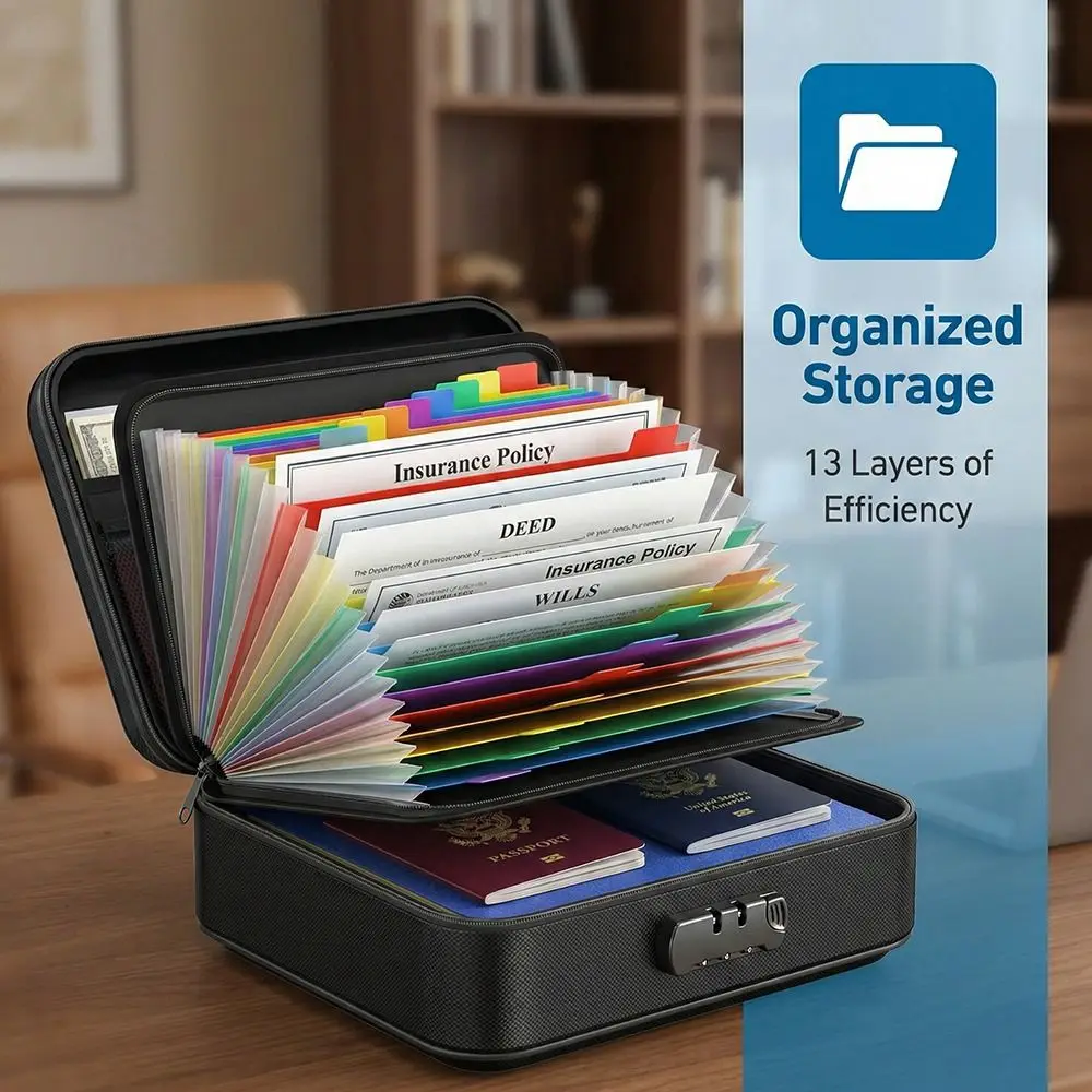Fireproof Fireproof File Box Hard-Shell Design Water Resistant File Security Bag Waterproof Accordion File Folder
Fireproof Fireproof File Box Hard-Shell Design Water Resistant File Security Bag Waterproof Accordion File Folder