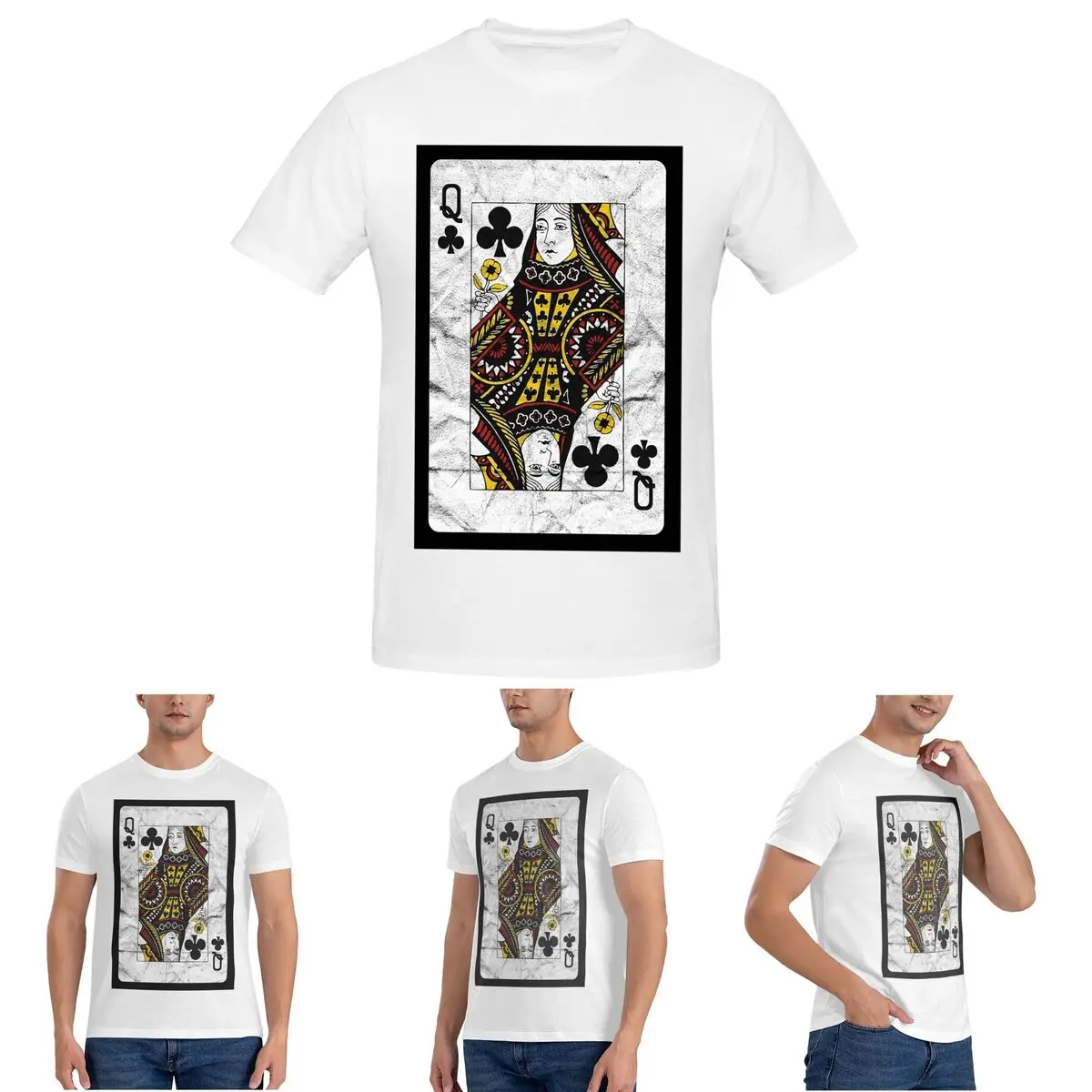 Playing Cards Queen Clubs (distressed Design) T-Shirt for Men Cotton Plus Size T Shirts Men's Tees Short O-Neck Tops S-6XL
Playing Cards Queen Clubs (distressed Design) T-Shirt for Men Cotton Plus Size T Shirts Men's Tees Short O-Neck Tops S-6XL