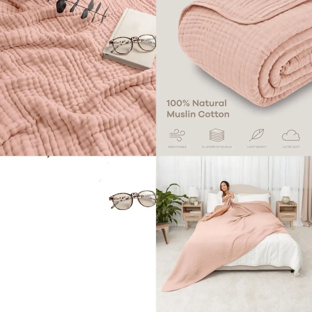 6-слойное муслиновое одеяло King Size 108 x 90 для взрослых — мягкое, дышащее, легкое, можно стирать в машине, всесезонное постельное белье — Blu
6-слойное муслиновое одеяло King Size 108 x 90 для взрослых — мягкое, дышащее, легкое, можно стирать в машине, всесезонное постельное белье — Blu