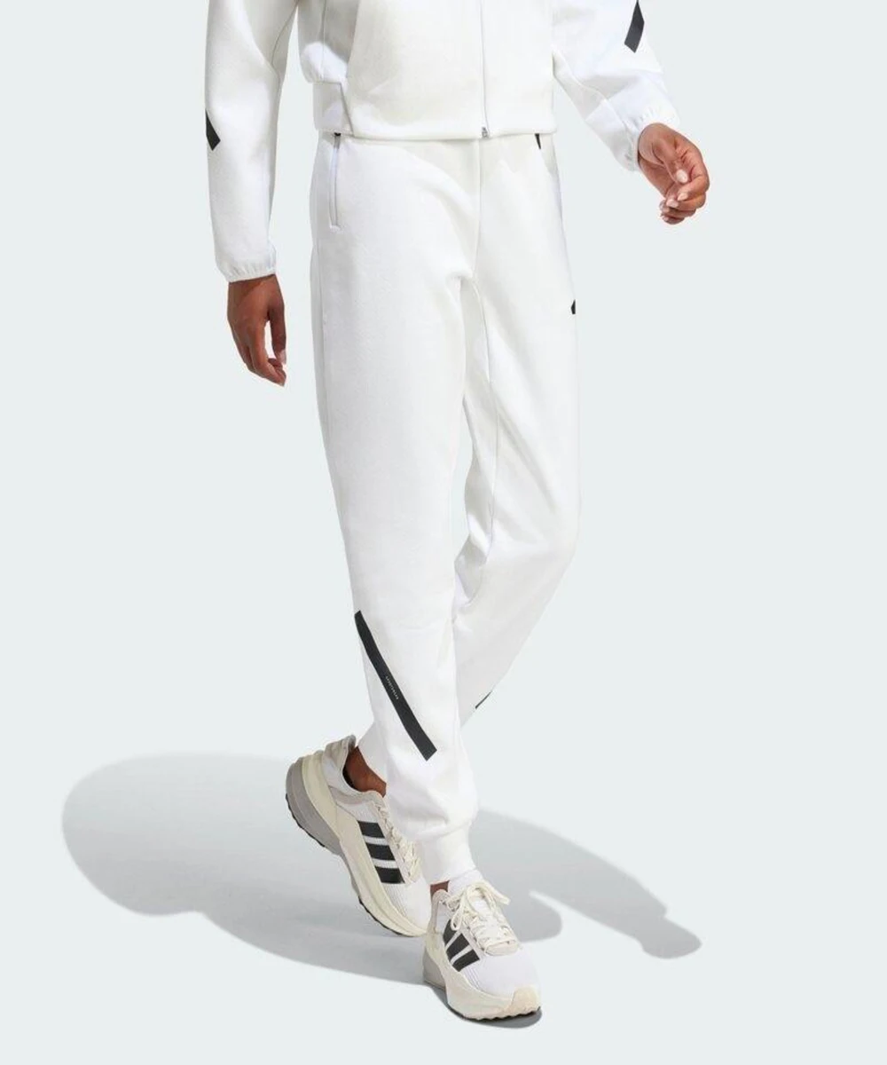 Adidas Women's White Track Pants, Elastic Waist, Cuffed Ankles, Black Accent Design, for Sports & Casual
Adidas Women's White Track Pants, Elastic Waist, Cuffed Ankles, Black Accent Design, for Sports & Casual