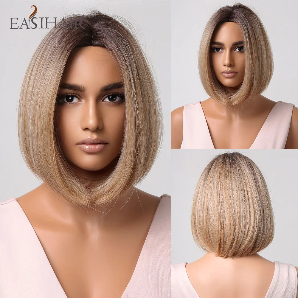 EASIHAIR Short Straight Bob Synthetic Wigs Brown to Blonde Ombre Natural Hair Bob Wigs for Women Heat Resistant Cosplay Wigs
EASIHAIR Short Straight Bob Synthetic Wigs Brown to Blonde Ombre Natural Hair Bob Wigs for Women Heat Resistant Cosplay Wigs