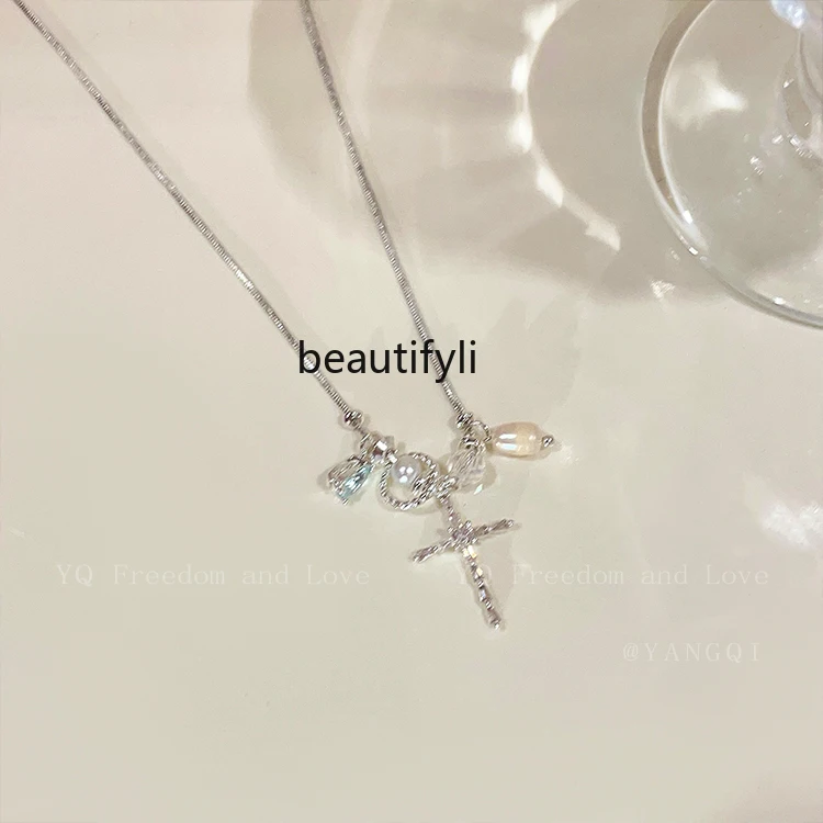 Water Drop Cross Natural Pearl Necklace Accessories Female Hot Girl Sweet Cool Summer Clavicle Chain Neck Chain Ornament
Water Drop Cross Natural Pearl Necklace Accessories Female Hot Girl Sweet Cool Summer Clavicle Chain Neck Chain Ornament