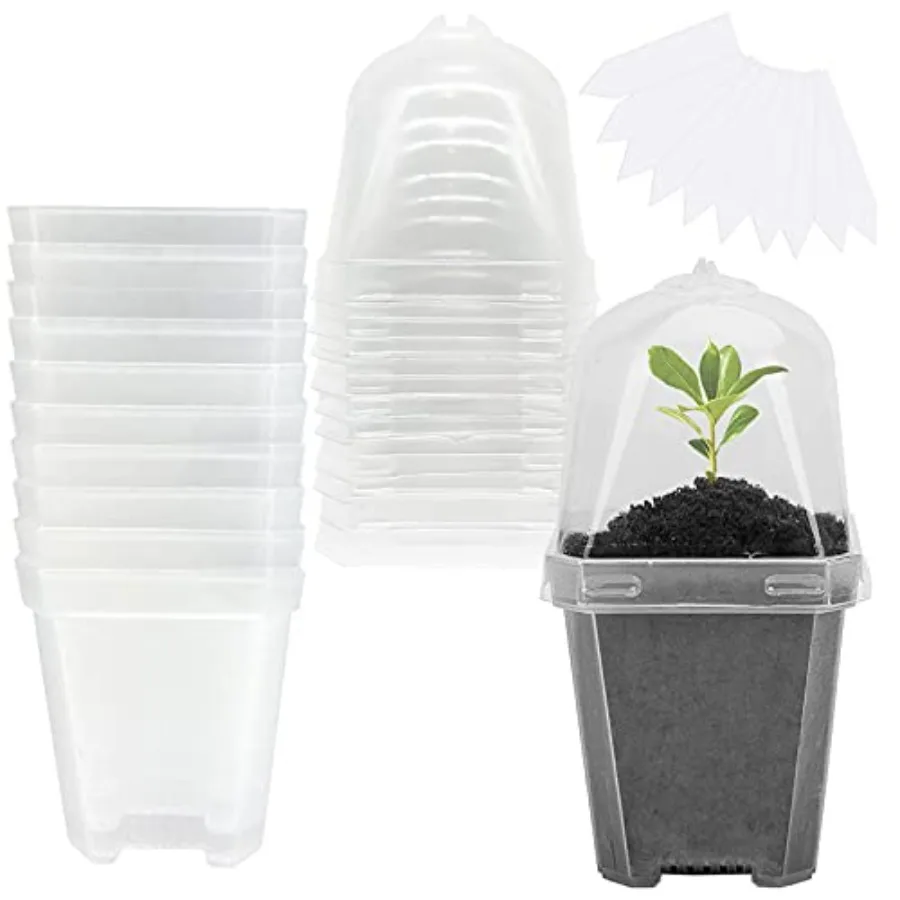 10 PCS Transparent Plant Nursery Pots with Humidity Dome, Durable Pots for Seedlings, Succulents and Cuttings
10 PCS Transparent Plant Nursery Pots with Humidity Dome, Durable Pots for Seedlings, Succulents and Cuttings