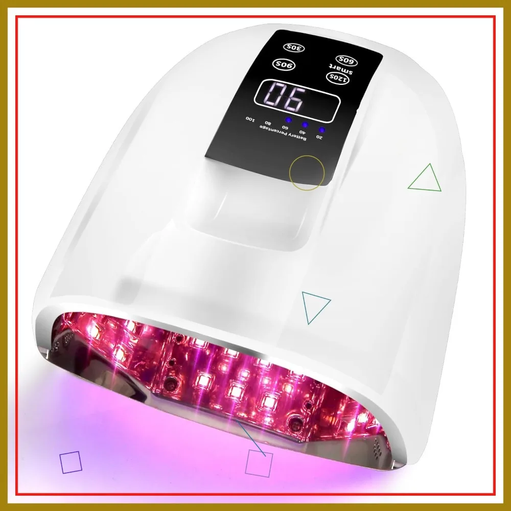 90W Wireless UV LED Nail Lamp with 45 Beads, 4 Timer Settings, LCD Display for Gel Polish Curing
90W Wireless UV LED Nail Lamp with 45 Beads, 4 Timer Settings, LCD Display for Gel Polish Curing