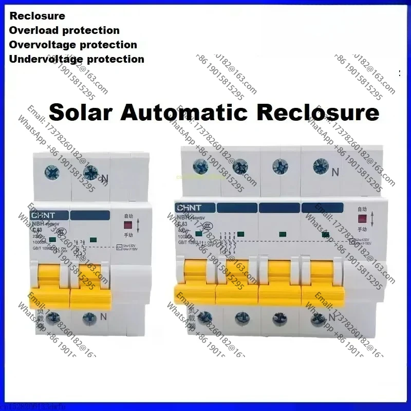 CHINT Solar Automatic Reclosure NBH NBH-100HGV Overvoltage Undervoltage Overload Protection Circuit Breaker PV Grid Connection
CHINT Solar Automatic Reclosure NBH NBH-100HGV Overvoltage Undervoltage Overload Protection Circuit Breaker PV Grid Connection