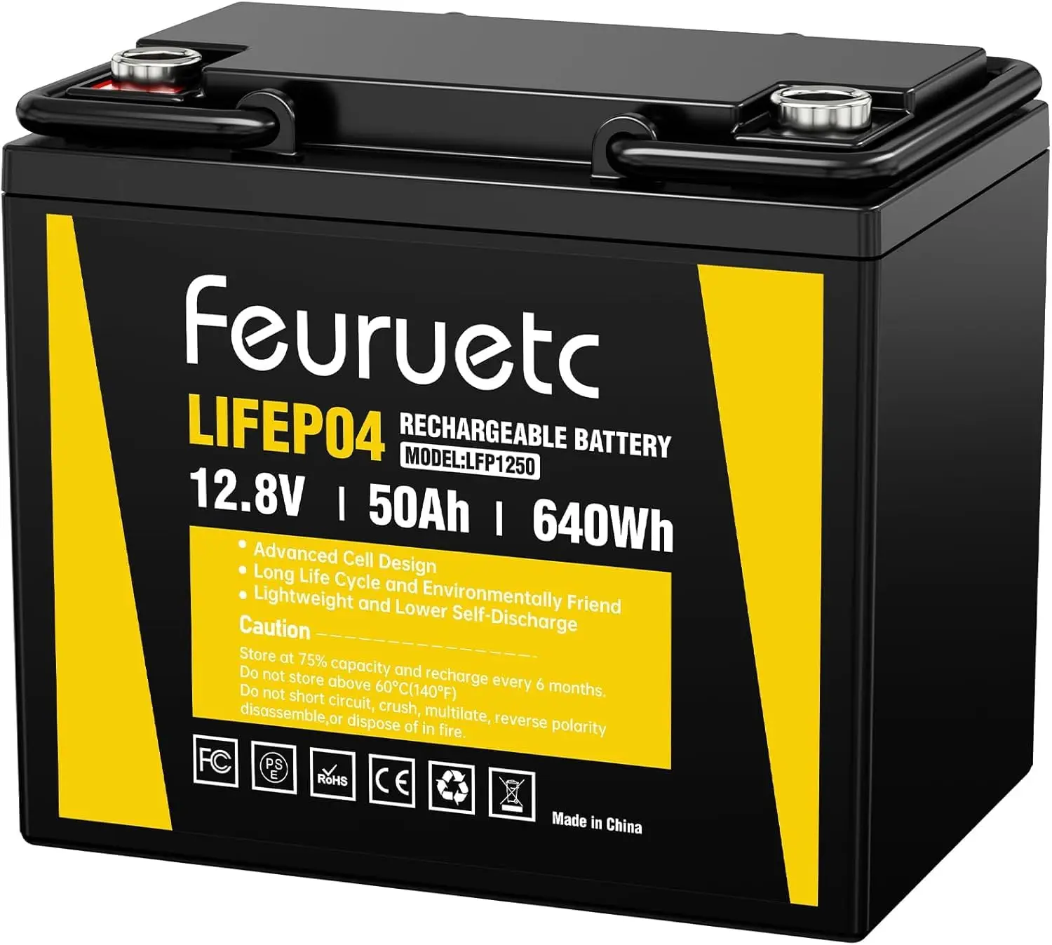 12V 50Ah LiFePO4 Lithium Battery - Built In 50A BMS, 5000+ Deep Cycles Lithium Iron Phosphate Battery Great For, Customized
12V 50Ah LiFePO4 Lithium Battery - Built In 50A BMS, 5000+ Deep Cycles Lithium Iron Phosphate Battery Great For, Customized