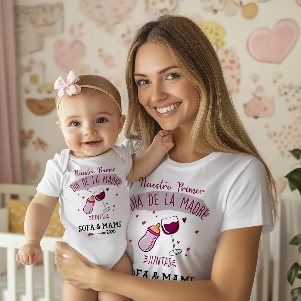Personalized Our First Mothers Day Mama & Baby Matching Outfit Mom T-shirt Custom Name Infant Romper Mother's Day Outfits Tops
Personalized Our First Mothers Day Mama & Baby Matching Outfit Mom T-shirt Custom Name Infant Romper Mother's Day Outfits Tops