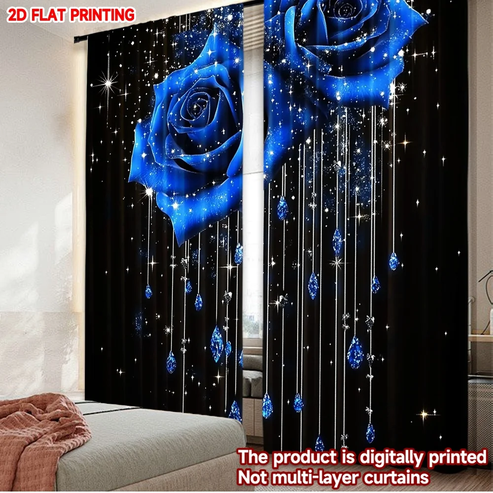 2D flat printing 2pcs Curtain Drapes Galaxy Blue Roses Digital Printed Polyester Drapes Family Party Decoration Use for Photo
2D flat printing 2pcs Curtain Drapes Galaxy Blue Roses Digital Printed Polyester Drapes Family Party Decoration Use for Photo
