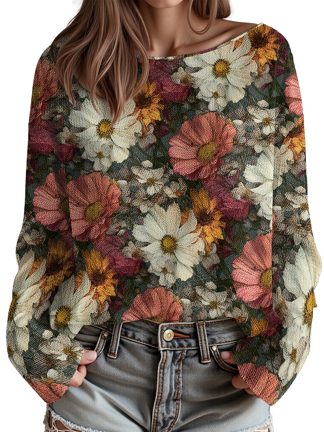 Autumn Winter flower pullover woman Vintage sweaters Fashion Casual Chic Female Sweaters Streetwear Trendy Clothes
Autumn Winter flower pullover woman Vintage sweaters Fashion Casual Chic Female Sweaters Streetwear Trendy Clothes