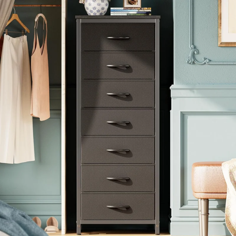 Tall Dresser for Bedroom, 7 Drawer Dresser & Chests of Drawers, Closet, Bedroom, Night Stand, End Table with Metal Frame,
Tall Dresser for Bedroom, 7 Drawer Dresser & Chests of Drawers, Closet, Bedroom, Night Stand, End Table with Metal Frame,
