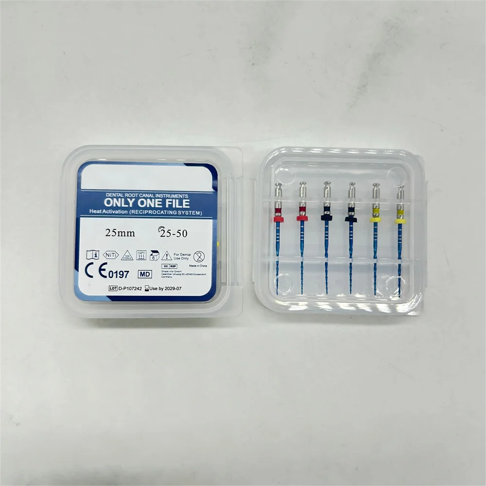 5boxes Dental Root Canal Only One File Heat Activation Reciprocating System 25mm Assorted Size25-50
5boxes Dental Root Canal Only One File Heat Activation Reciprocating System 25mm Assorted Size25-50