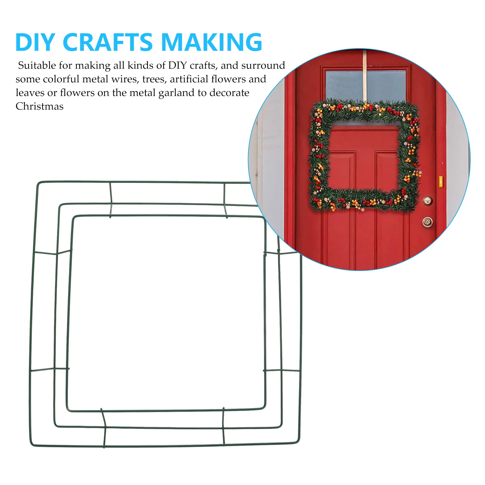 2 Pcs Green Square Wreath Diy Wreath DIY Floral Decor Wedding Home Festival Iron Frame Metal Flower Craft
2 Pcs Green Square Wreath Diy Wreath DIY Floral Decor Wedding Home Festival Iron Frame Metal Flower Craft