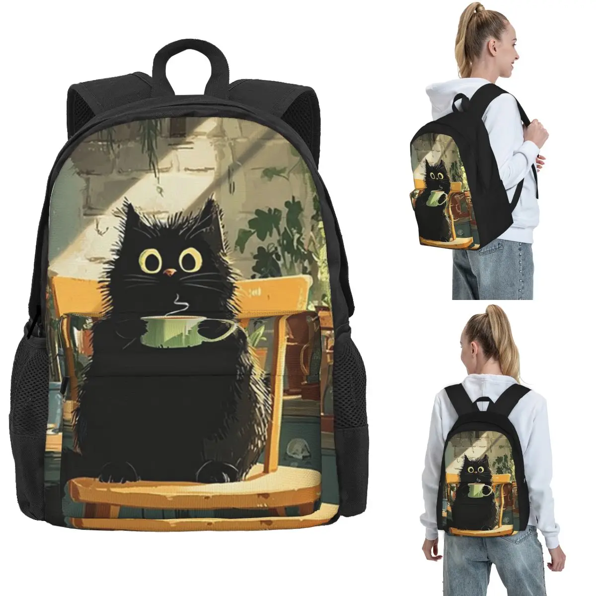 Black Cat Morning Coffee In Kitchen Backpack Hot Sale Daypack Large Capacity Kids BookBag School Bag Shoulder Bags for Men Women
Black Cat Morning Coffee In Kitchen Backpack Hot Sale Daypack Large Capacity Kids BookBag School Bag Shoulder Bags for Men Women