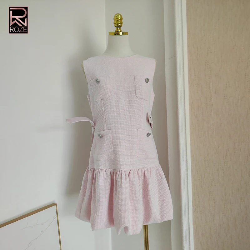 Solid Spliced Belts Slimming Mini Dresses for Womem Round Neck Sleeveless High Waist French Evening Dress Female Fashion New
Solid Spliced Belts Slimming Mini Dresses for Womem Round Neck Sleeveless High Waist French Evening Dress Female Fashion New