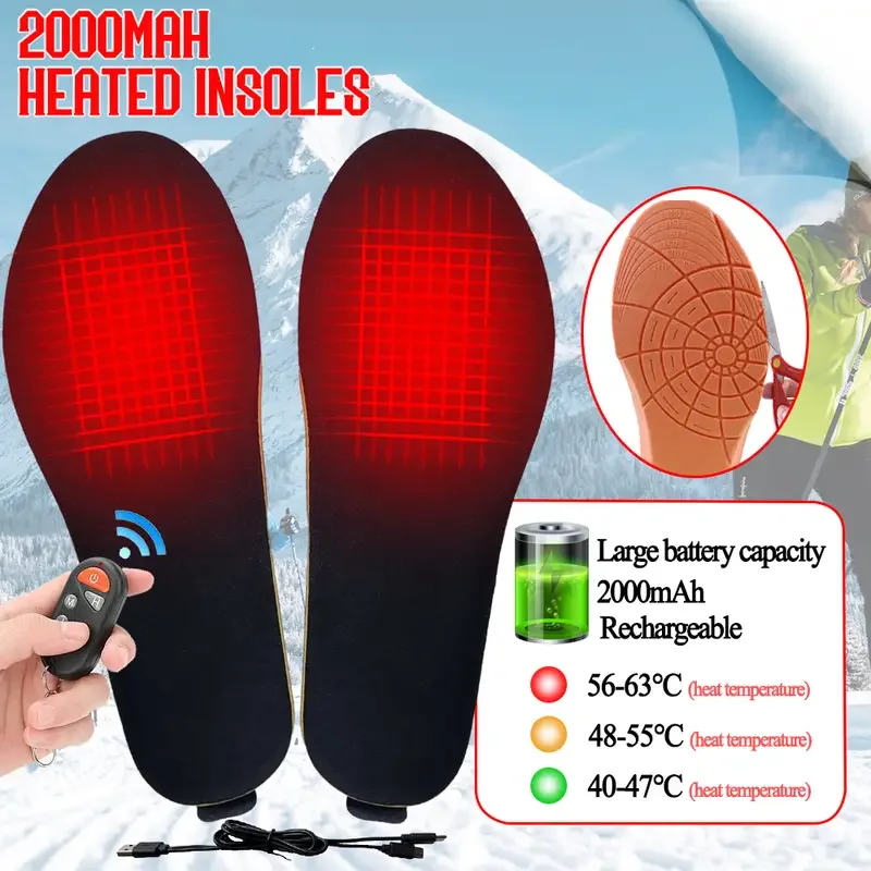 2000mAh Winter Outdoor Electric Heated Insole Rechargeable Type C Smart Control
2000mAh Winter Outdoor Electric Heated Insole Rechargeable Type C Smart Control