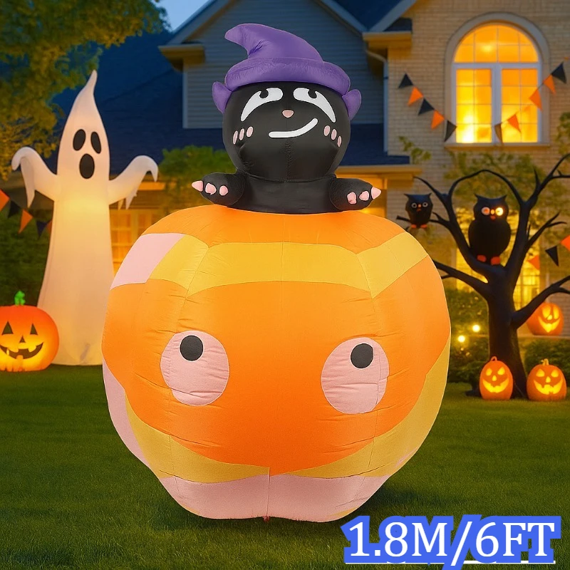 6FT Holiday Lighting Black Cat Sit on Pumpkin Halloween Decorations Outdoor Yard Garden Homes Decor Glowing Toy Model Blow Up
6FT Holiday Lighting Black Cat Sit on Pumpkin Halloween Decorations Outdoor Yard Garden Homes Decor Glowing Toy Model Blow Up