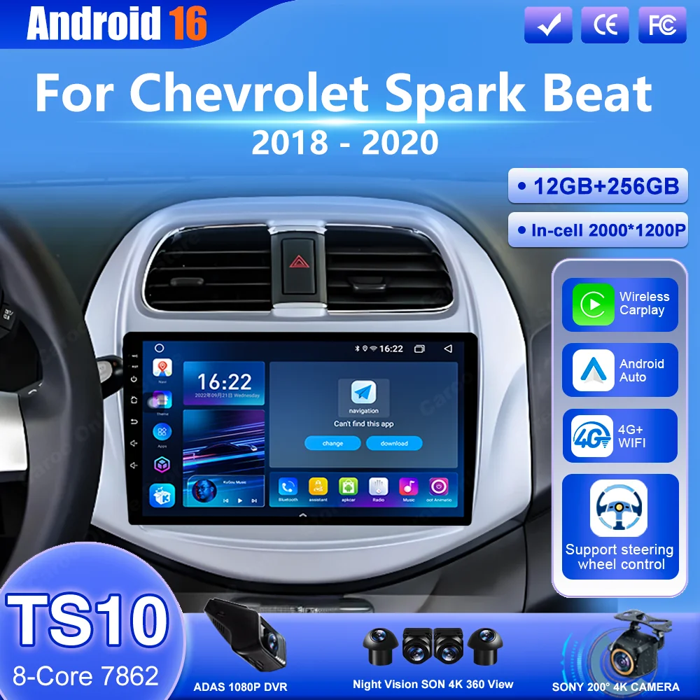 Android 16 Radio Carplay For Chevrolet Spark Beat 2018 2019 2020 Auto Multimedia Video Player Navigation GPS 2K Touch Screen 4G
Android 16 Radio Carplay For Chevrolet Spark Beat 2018 2019 2020 Auto Multimedia Video Player Navigation GPS 2K Touch Screen 4G