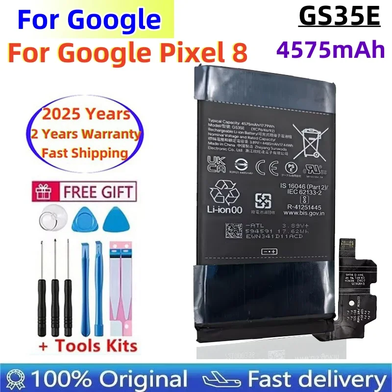 100% Origina GS35E 4575mAh For HTC Pixel8 Mobile Phone Replacement Battery For Google Pixel 8 Batteries Fast Shipping+Free Tools
100% Origina GS35E 4575mAh For HTC Pixel8 Mobile Phone Replacement Battery For Google Pixel 8 Batteries Fast Shipping+Free Tools