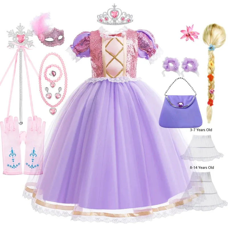 Girls Rapunzel Costume Halloween Party Fancy Girls Clothes Princess Dress for Children Cosplay Carnival Costumes
Girls Rapunzel Costume Halloween Party Fancy Girls Clothes Princess Dress for Children Cosplay Carnival Costumes