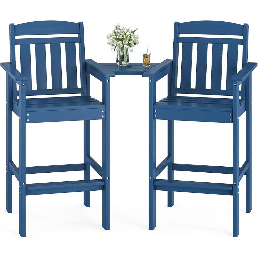 Set of 2 High-Quality HDPE Bar Stools with Trays, Bar-Height Patio Chairs Ideal for Outdoor, Balcony, Poolside, Backyard
Set of 2 High-Quality HDPE Bar Stools with Trays, Bar-Height Patio Chairs Ideal for Outdoor, Balcony, Poolside, Backyard