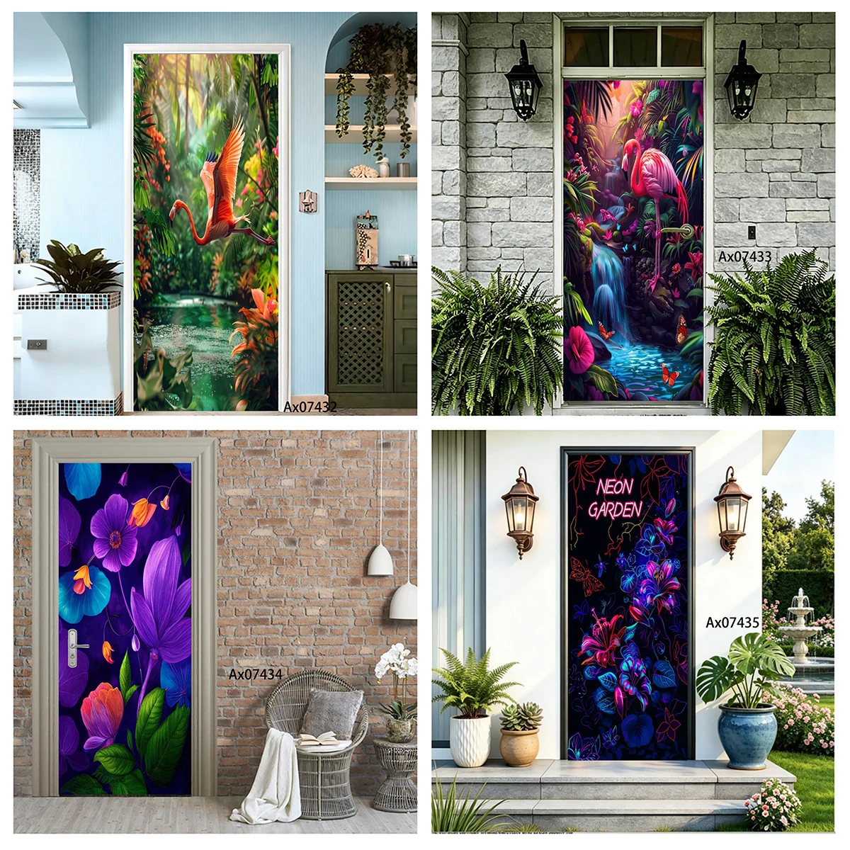 Ropical Flamingo Neon Flower Door Sticker Self Adhesive Vibrant Jungle Vertical Door Mural for Teen Bedroom Homestay Decoration
Ropical Flamingo Neon Flower Door Sticker Self Adhesive Vibrant Jungle Vertical Door Mural for Teen Bedroom Homestay Decoration