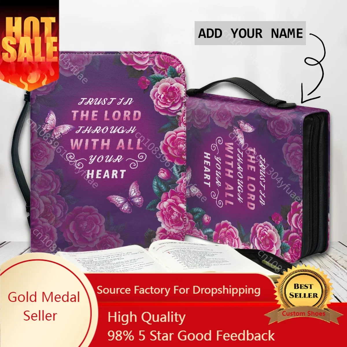 Purple Floral Butterflies Print Ladies Leather Holy Bag Trust in The Lord Print Women Presonalized Christian Bags 2023
Purple Floral Butterflies Print Ladies Leather Holy Bag Trust in The Lord Print Women Presonalized Christian Bags 2023
