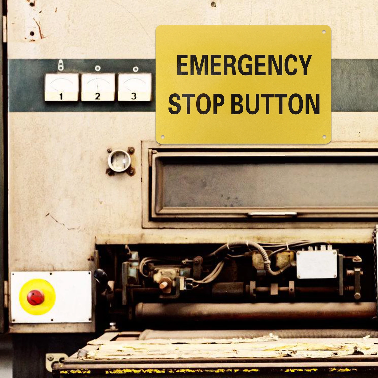 10 x Inch Aluminum Emergency Stop Sign Yellow Background Black Letters for Machinery Machinery Emergency Stop Sign Safety
10 x Inch Aluminum Emergency Stop Sign Yellow Background Black Letters for Machinery Machinery Emergency Stop Sign Safety