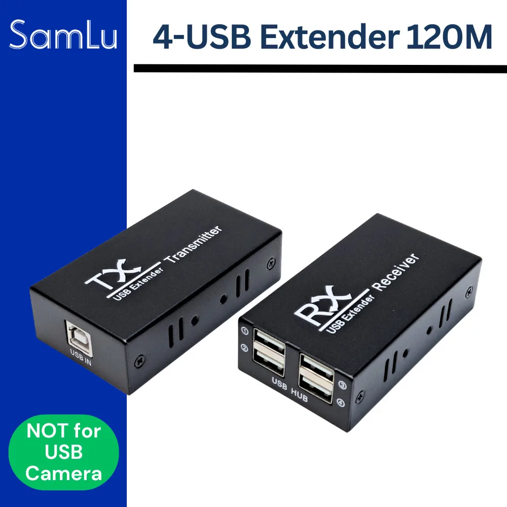1 Pair 4 Port Extender 120M Over Rj45 CAT6 Cable USB Hub Adapter For Laptop PC Peripherals U Disk Mouse Keyboard Scanner