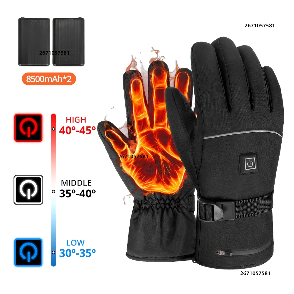 Winter Heated Gloves 8500mah Skiing Heating Gloves Outdoor Windproof Motorbike Electric Heating Ski Gloves Men Women
Winter Heated Gloves 8500mah Skiing Heating Gloves Outdoor Windproof Motorbike Electric Heating Ski Gloves Men Women