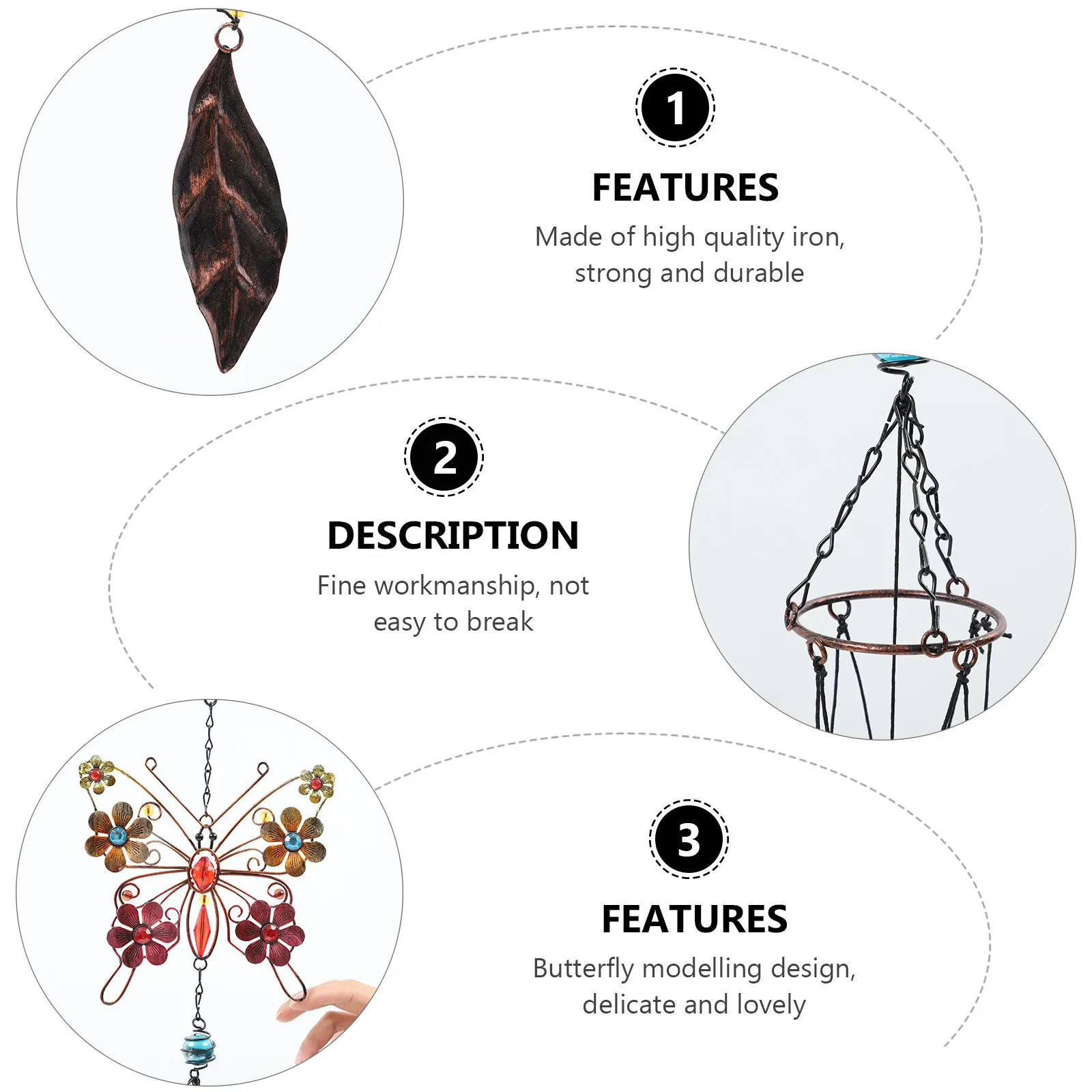 1Pcs Rust-Resistant Butterflies Wind Chime Iron Art Hanging Decor Patio Garden Balcony Home Wall Accessory Retro Wind Chime 
1Pcs Rust-Resistant Butterflies Wind Chime Iron Art Hanging Decor Patio Garden Balcony Home Wall Accessory Retro Wind Chime