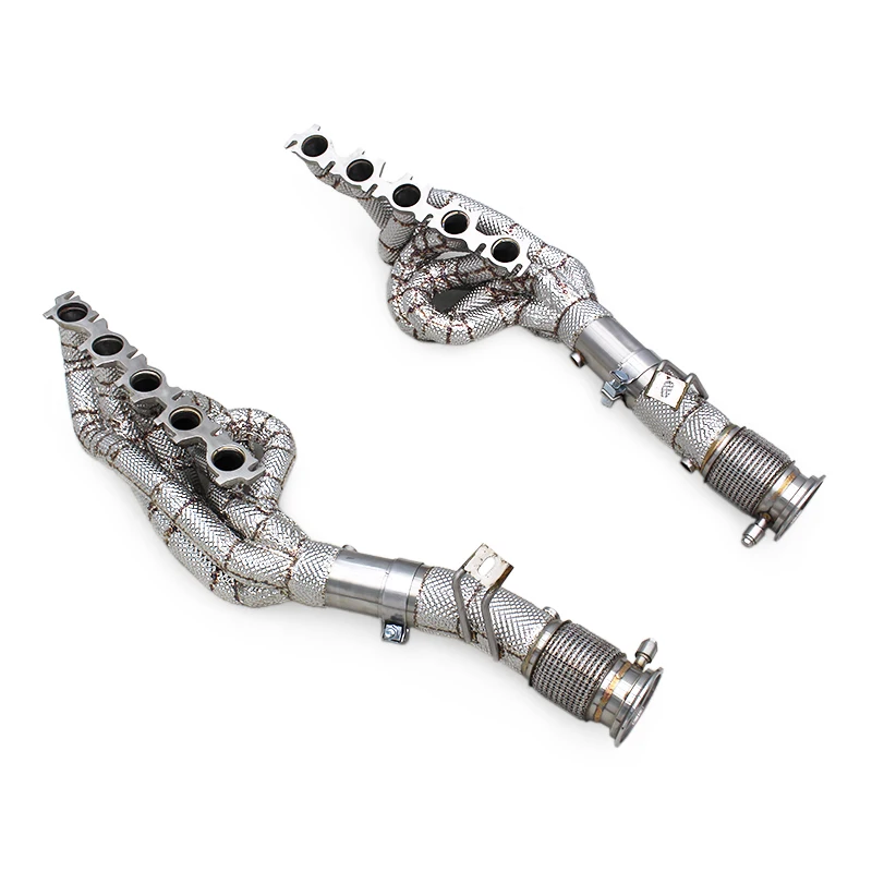 SUS304 Heat Shielded Performance Exhaust Manifold For Audi R8 V10 5.2L 2010-2019 Headers OPF Compatible Front Pipe
SUS304 Heat Shielded Performance Exhaust Manifold For Audi R8 V10 5.2L 2010-2019 Headers OPF Compatible Front Pipe