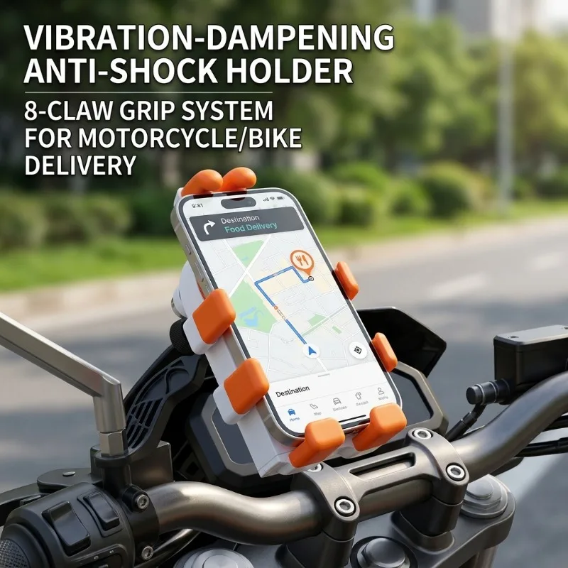 Octopus-style Phone Holder for Bicycles and Motorcycles Anti-shock and Anti-shake Design Stable Fixed Mount for Food Delivery
Octopus-style Phone Holder for Bicycles and Motorcycles Anti-shock and Anti-shake Design Stable Fixed Mount for Food Delivery