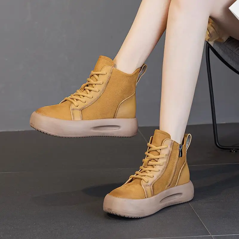 Casual round Toe Side Zipper Thick Bottom Boots Leather Mid-Calf Versatile Single Boot Comfortable Fashionable Waterproof
Casual round Toe Side Zipper Thick Bottom Boots Leather Mid-Calf Versatile Single Boot Comfortable Fashionable Waterproof