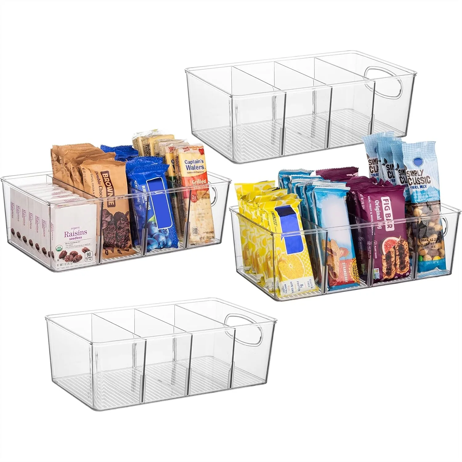 Pantry Organizer Bins with Dividers for Cabinet, Fridge, and Kitchen Storage
Pantry Organizer Bins with Dividers for Cabinet, Fridge, and Kitchen Storage