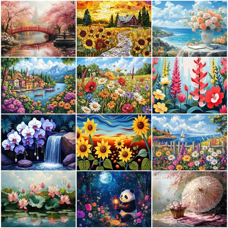 RUOPOTY Paint By Number Adult Kit Landscape flowers Framed Wall Art Modern Paintings On Number Oil Color Markers Home Decoration
RUOPOTY Paint By Number Adult Kit Landscape flowers Framed Wall Art Modern Paintings On Number Oil Color Markers Home Decoration