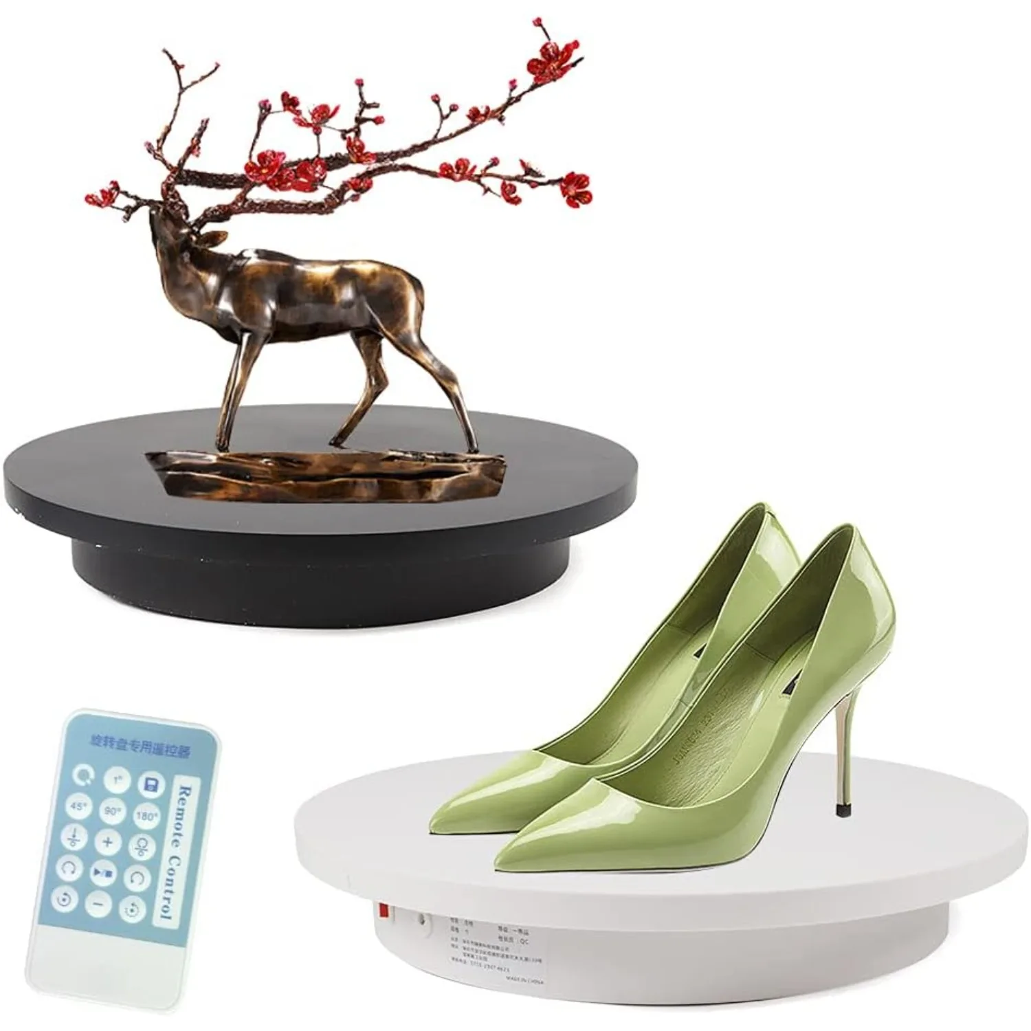 Remote Motorized Electric Turntable Rotating Display Stand 100KG 42cm Automatic Electric Turntable 360° Photo Display Stand Rotating Platform, Remote Control Two-Way Electric Turntables, White
Remote Motorized Electric Turntable Rotating Display Stand 100KG 42cm Automatic Electric Turntable 360° Photo Display Stand Rotating Platform, Remote Control Two-Way Electric Turntables, White