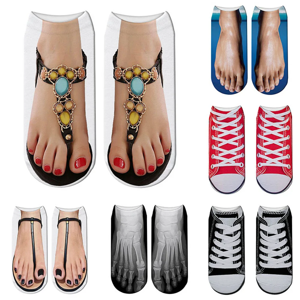 New 3D Printed Skull Canvas Shoes Toe Flip Flops Funny Creative Pure Cotton Ankle Socks Unisex Halloween Christmas Gift Socks
New 3D Printed Skull Canvas Shoes Toe Flip Flops Funny Creative Pure Cotton Ankle Socks Unisex Halloween Christmas Gift Socks