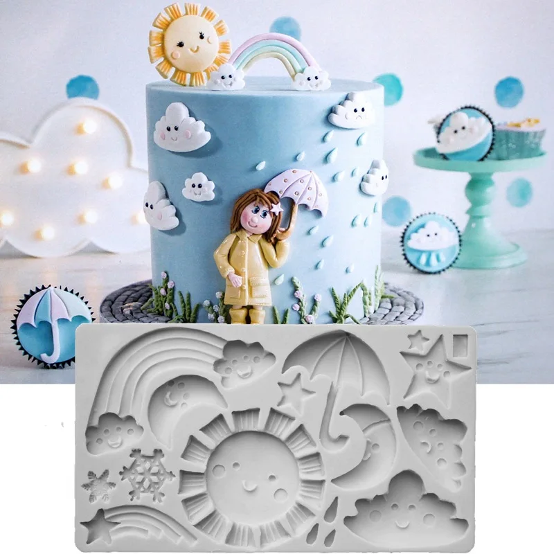 Cartoon Weather Silicone Mold Fondant Cakes Decorating Mould Sugarcraft Chocolate Baking Tools Kitchenware For Cakes Gumpaste
Cartoon Weather Silicone Mold Fondant Cakes Decorating Mould Sugarcraft Chocolate Baking Tools Kitchenware For Cakes Gumpaste