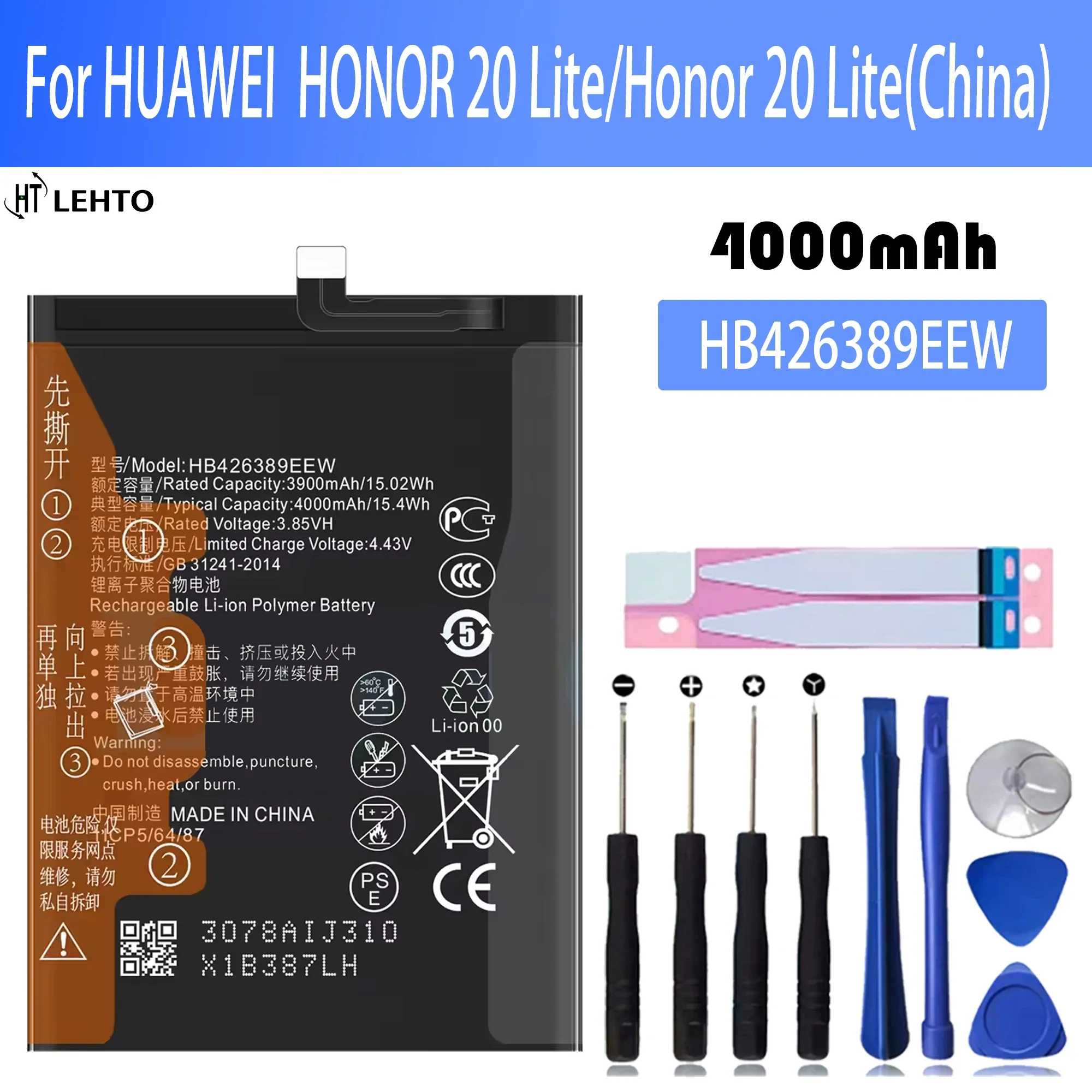100% New Original Battery HB426389EEW For HUAWEI FOR honor 20 Lite Honor 20 Lite Battery + Free Tools
100% New Original Battery HB426389EEW For HUAWEI FOR honor 20 Lite Honor 20 Lite Battery + Free Tools