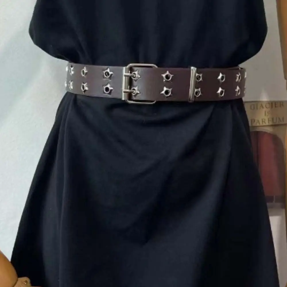 Trendy Double Breasted Belt Accessories Star Hole Wide Side Double Grommet Hole Waist Strap Women Waistband Korean Waist Belts
Trendy Double Breasted Belt Accessories Star Hole Wide Side Double Grommet Hole Waist Strap Women Waistband Korean Waist Belts