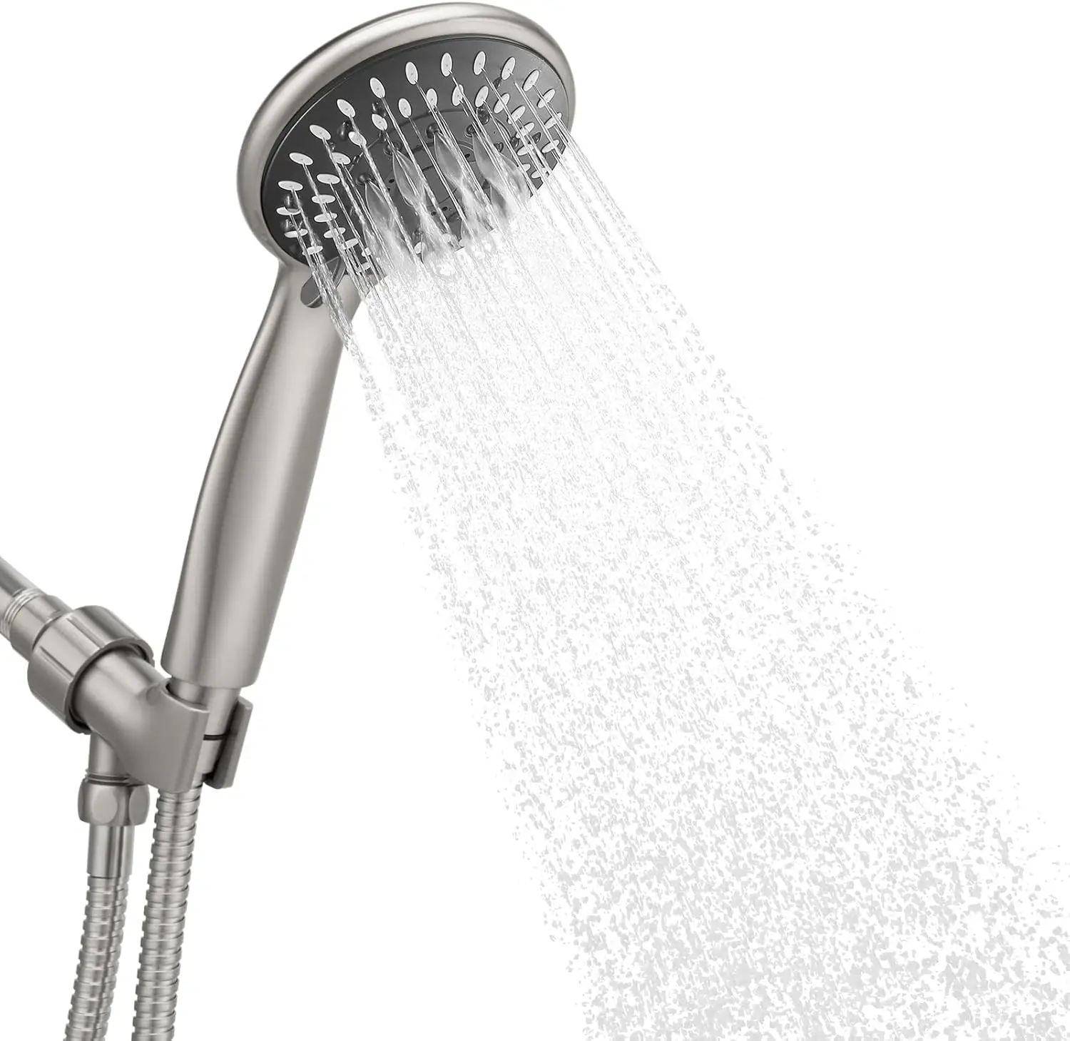 Shower Head with Handheld, 5-Settings High Pressure Spray with 59 Inch Stainless Steel Hose and Bracket, Brushed Nickel
Shower Head with Handheld, 5-Settings High Pressure Spray with 59 Inch Stainless Steel Hose and Bracket, Brushed Nickel