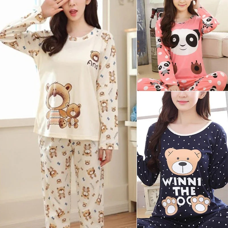 Pajamas Female Summer Sweet and Lovely Cartoon Home Wear Long-Sleeved Long Trousers Pajamas Ladies Can Be Worn Externally
Pajamas Female Summer Sweet and Lovely Cartoon Home Wear Long-Sleeved Long Trousers Pajamas Ladies Can Be Worn Externally