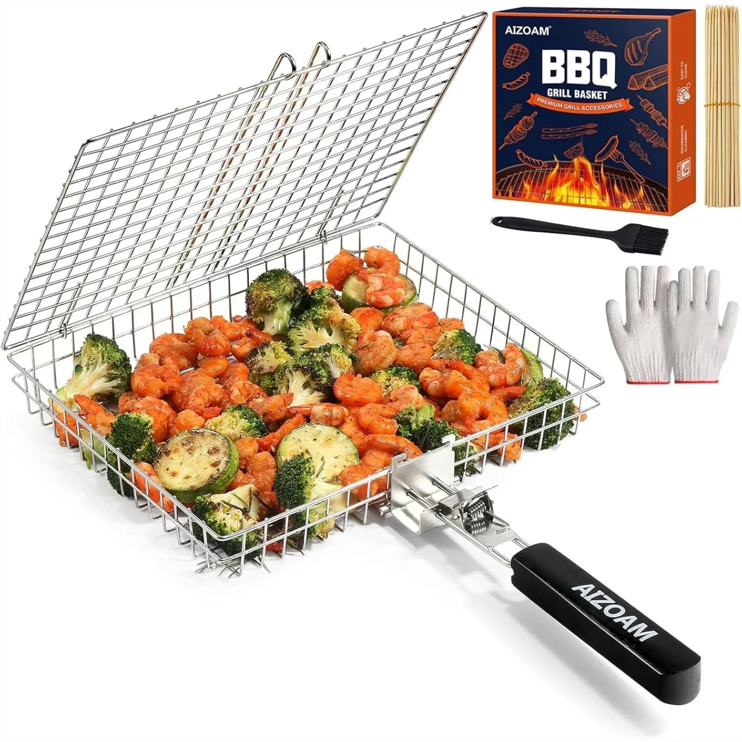 Grill Basket For Outdoor Grill Stainless Steel Large Grilling Basket With Removable Handle Portable Fish Grilling Rack For Meat Fish Vegetables Grilling Accessories
Grill Basket For Outdoor Grill Stainless Steel Large Grilling Basket With Removable Handle Portable Fish Grilling Rack For Meat Fish Vegetables Grilling Accessories
