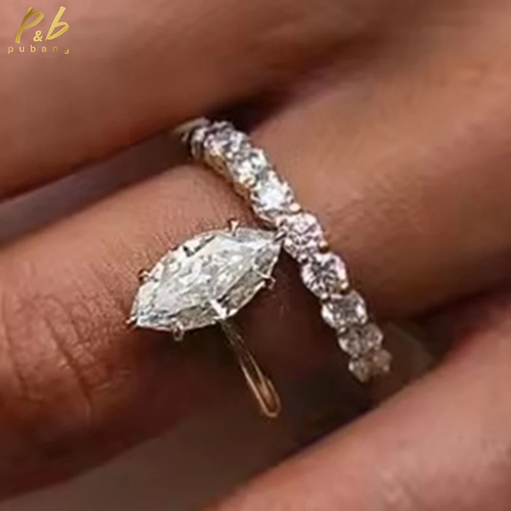 PuBang Sparkling 3EX VVS1 D Color 3 Carats Crushed Ice Marquise Cut Moissanite Wedding Engagement Ring for Woman GRA Certified
PuBang Sparkling 3EX VVS1 D Color 3 Carats Crushed Ice Marquise Cut Moissanite Wedding Engagement Ring for Woman GRA Certified